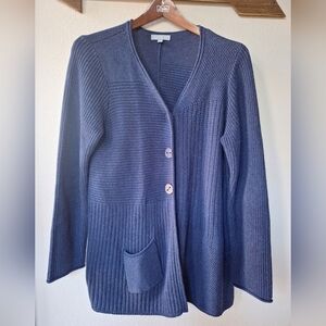Habitat Womens Blue Button Front Cardigan Sweater Size S